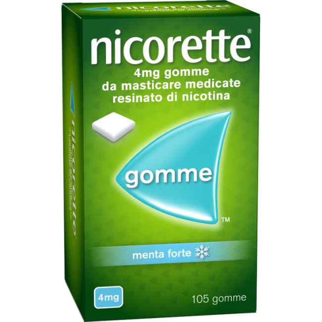 confezione 105 gomme masticabili gusto menta nicorette 4 mg