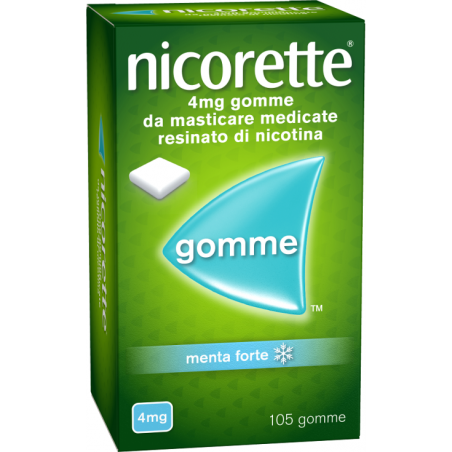 confezione 105 gomme masticabili gusto menta nicorette 4 mg