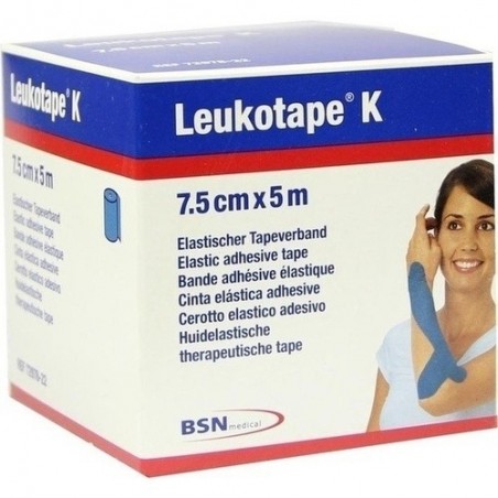 Essity Italy Benda Adesiva Leukotape K Per Taping Fisioterapico Larghezza 7,5 Cm Lunghezza 5 M Colore Blu In Rotolo