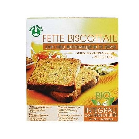 Probios Societa' Benefit Fette Biscottate Integrali Ai Semi Di Lino Senza Zucchero 270 G