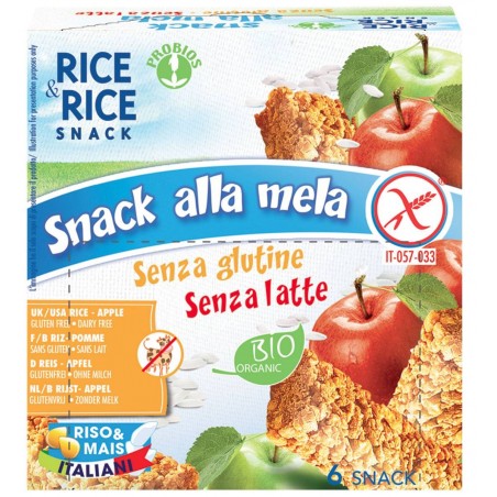 Probios Societa' Benefit Rice&rice Snack Di Riso Alla Mela 6 X 21 G