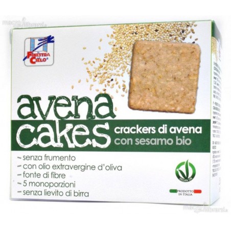 Biotobio Avenacakes Crackers Di Avena Con Sesamo Bio Vegan Senza Lievito Di Birra Con Olio Extravergine Di Oliva 250 G