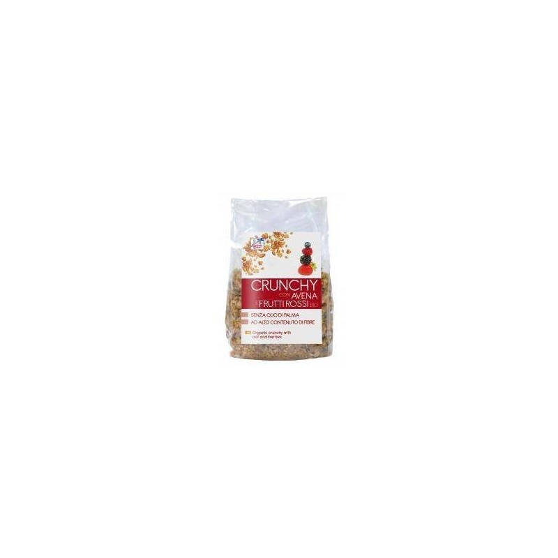 Biotobio Fsc Crunchy Con Avena E Frutti Rossi Bio Ad Alto Contenuto Di Fibre Con Olio Di Girasole Senza Olio Di Palma 375 G