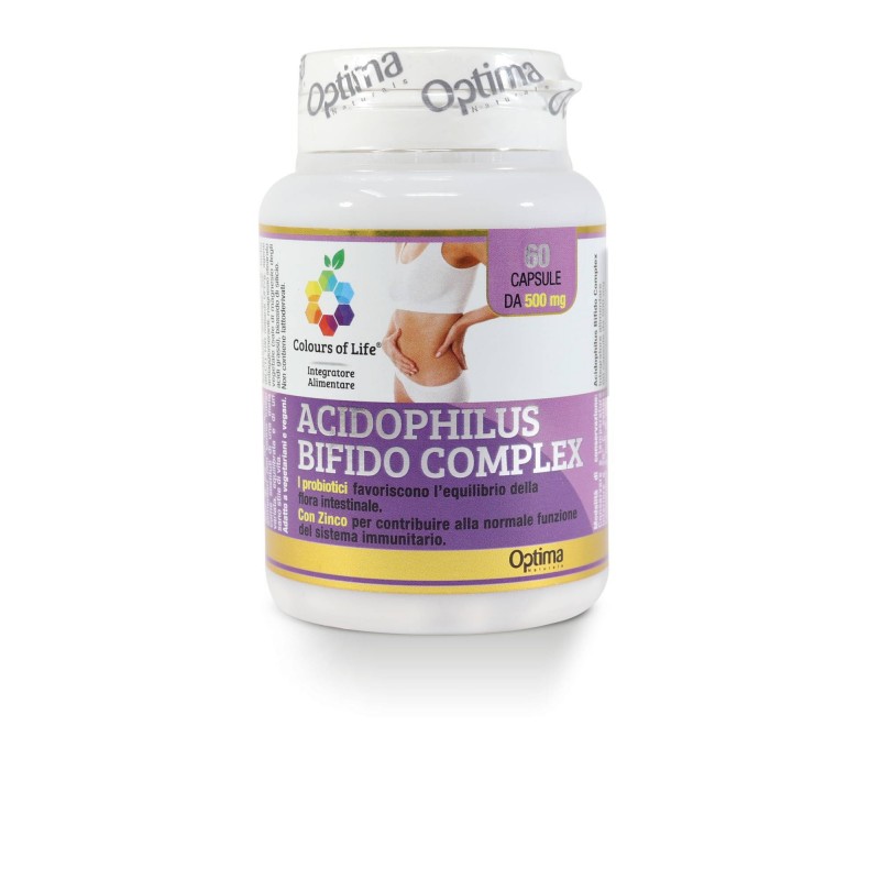 Optima Naturals Colours Of Life Acidophilus Bifido Complex 60 Capsule Vegetali 500 Mg