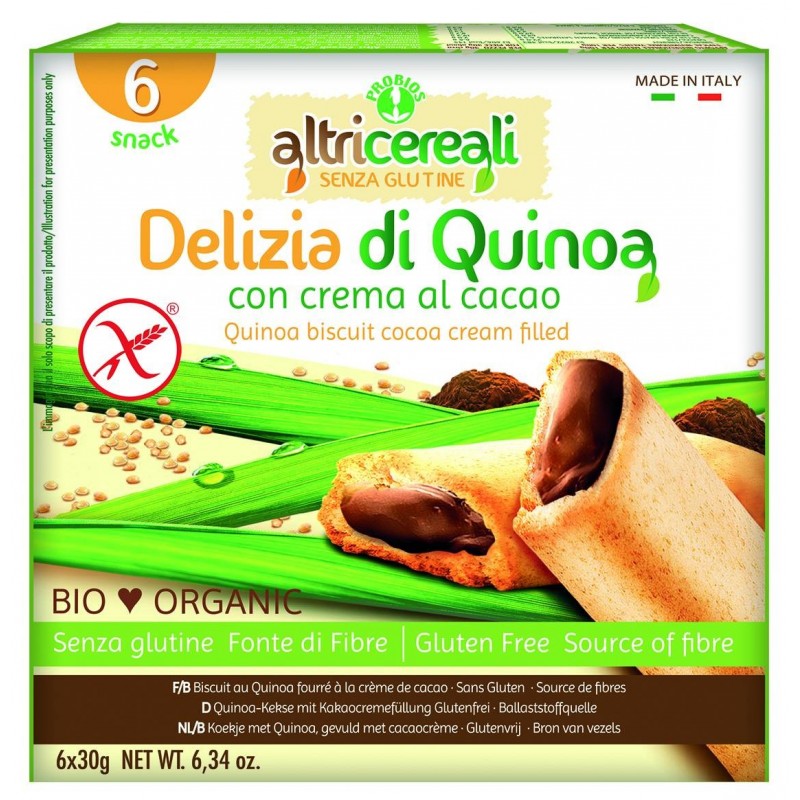 Probios Societa' Benefit Altricereali Delizia Quinoa Con Crema Di Cacao Bio 180 G