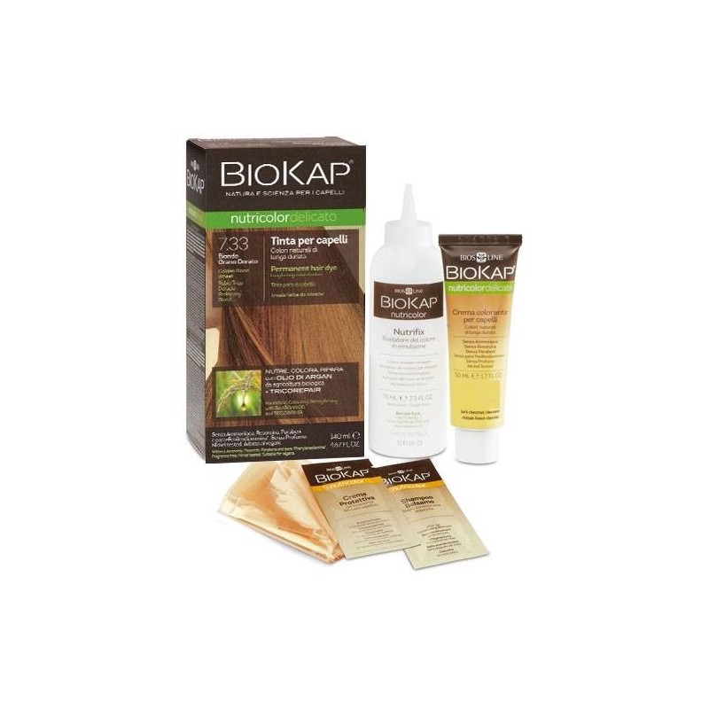 Bios Line Biokap Nutricolor Delicato 7,33 New Biondo Grano Dorato Tinta 140 Ml