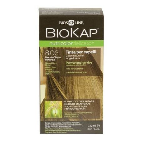 Bios Line Biokap Nutricolor Delicato 8,03 New Biondo Chiaro Naturale Tinta 140 Ml