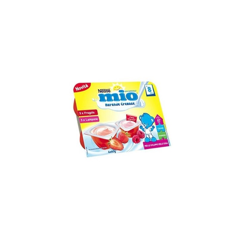 Nestle' Italiana Mio Merenda Cremosa Fragola + Lampone 6 X 60 G