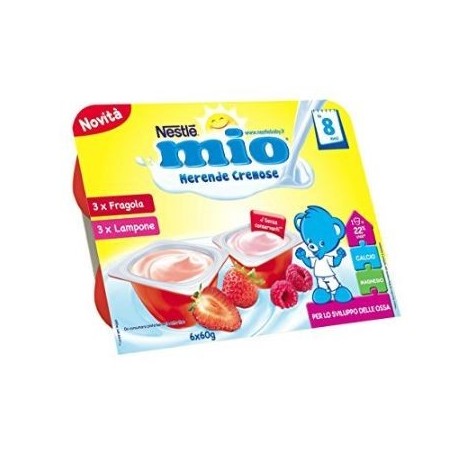 Nestle' Italiana Mio Merenda Cremosa Fragola + Lampone 6 X 60 G