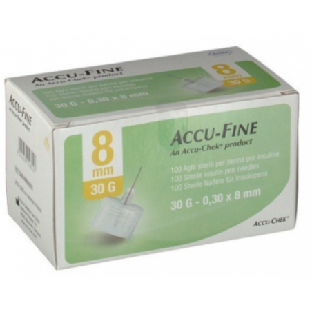 Roche Diabetes Care Italy Ago Per Penna Da Insulina Accu-fine Pen Needle Accu-chek Gauge 30 X 8mm 100 Pezzi