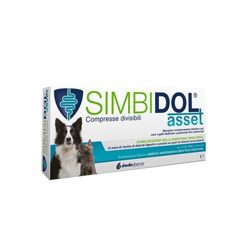 Simbidol Asset per il benessere intestinale di cani e gatti 30 compresse divisibili