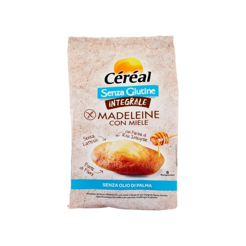 Nutrition & Sante' Italia Cereal Senza Glutine Integrale Madeleine Con Miele 170 G