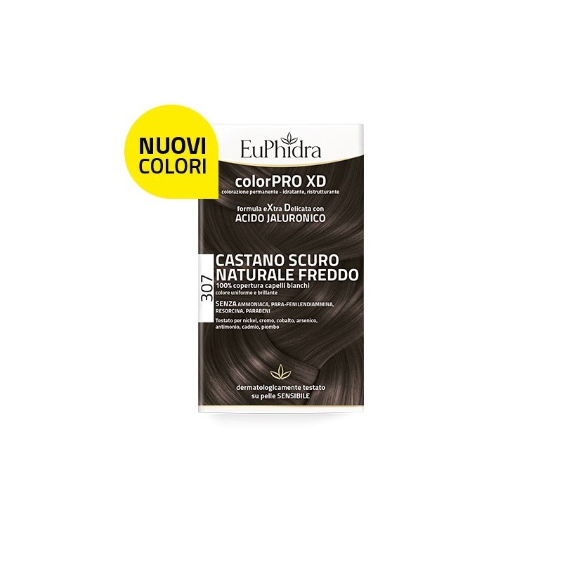 Zeta Farmaceutici Euphidra Colorpro Xd 307 Castano Scu Naturale F Colore + Attivante + Balsamo + Cuffia + Guanti