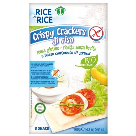 Probios Societa' Benefit Rice&rice Crispy Crackers 100% Riso 160 G Senza Lievito