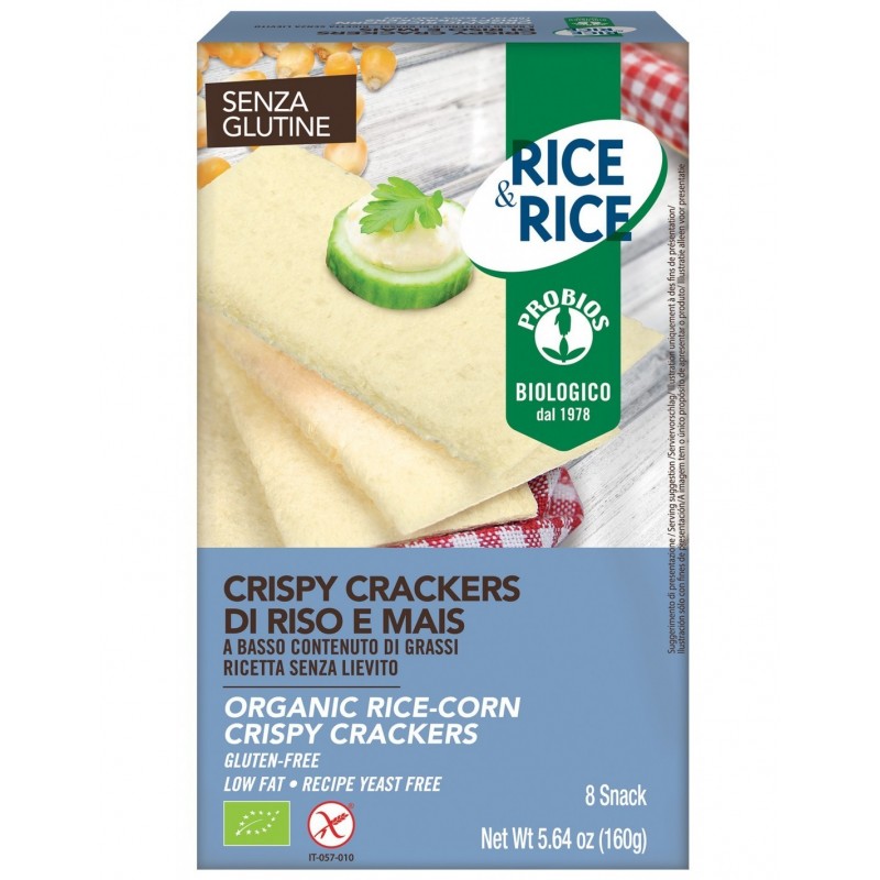 Probios Societa' Benefit Rice&rice Crispy Crackers Di Riso E Mais 160 G