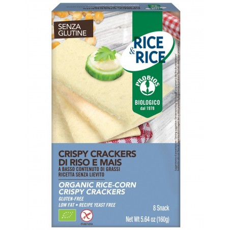 Probios Societa' Benefit Rice&rice Crispy Crackers Di Riso E Mais 160 G