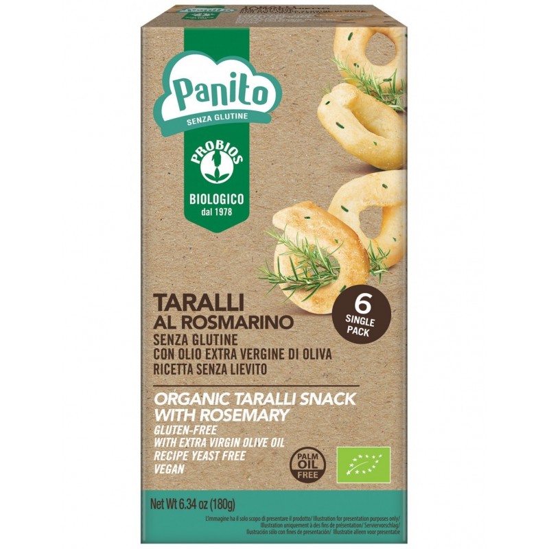 Probios Societa' Benefit Panito Taralli Rosmarino Senza Glutine E Senza Lievito 180 G