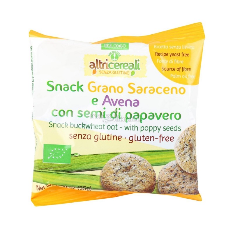 Probios Societa' Benefit Altricereali Snack Saraceno E Avena Con Semi Di Papavero 35 G