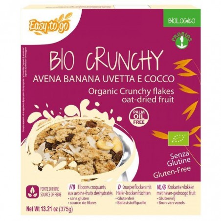 Probios Societa' Benefit Easy To Go Bio Crunchy Avena Banana Uvetta E Cocco 375 G