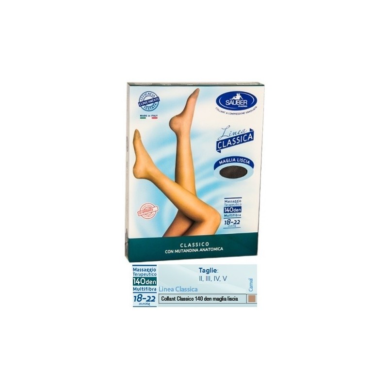 Desa Pharma Sauber Classico Collant 140 Denari Maglia Liscia Camel 5