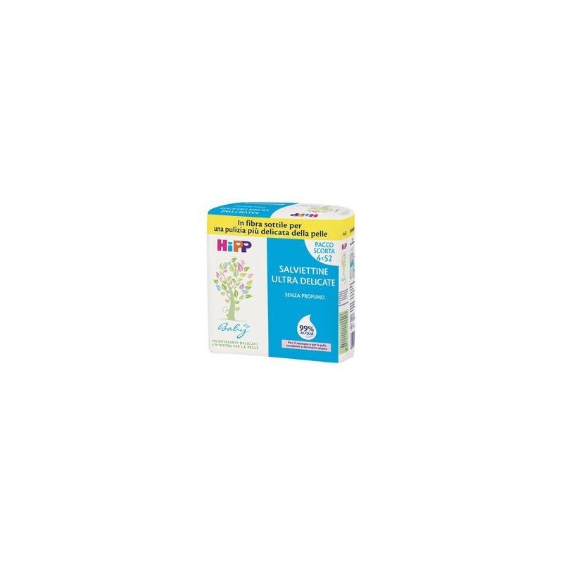 Hipp Italia Hipp Salviette Ultra Delicate 99% Acqua Multipack 4x52 Pezzi