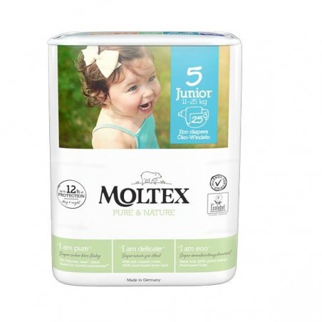 Ontex Pannolini Moltex Pure & Nature Junior 11-16 Kg Taglia 5 25 Pezzi