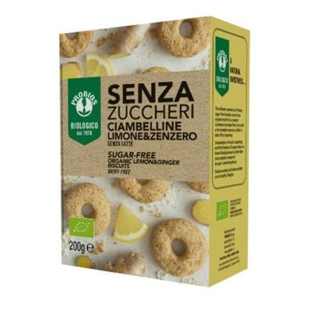 Probios Societa' Benefit Ciambelline Limone/zenzero Senza Zucchero 200 G