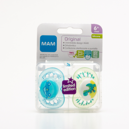 Bamed Baby Italia Mam Original 6+ Silicone Confezione Doppia Maschio