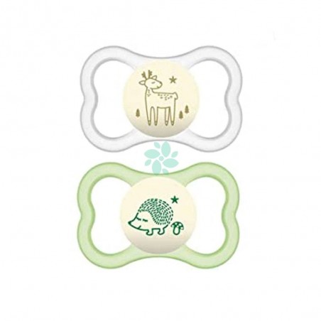 Bamed Baby Italia Mam Air Night Succhietto 6+ Mesi Silicone Doppio Neutro