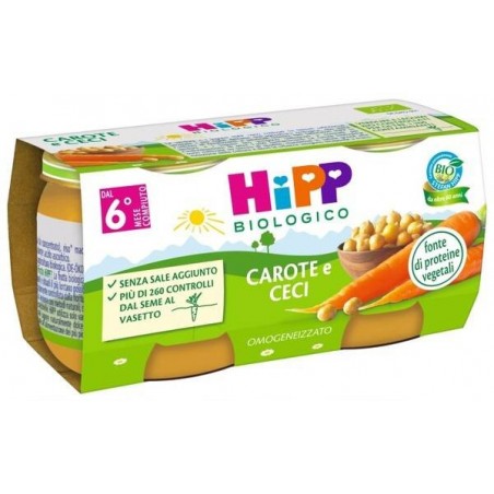 Hipp Italia Hipp Bio Omogeneizzato Carote/ceci 2x80 G