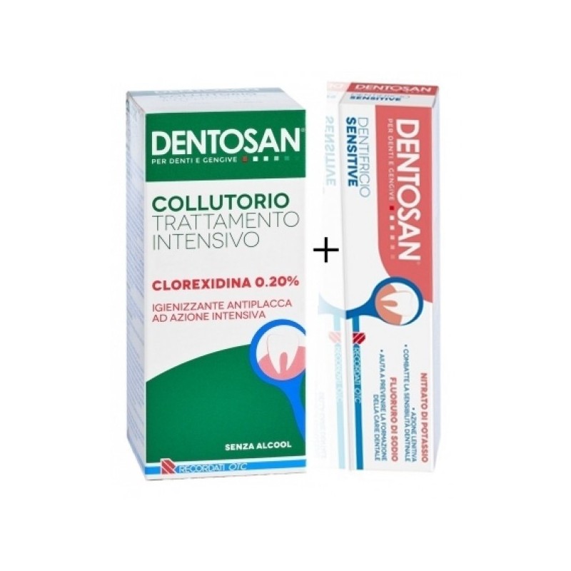 Recordati Dentosan Colluttorio 0,2% 200 Ml + Dentifricio Sensitive 75 Ml