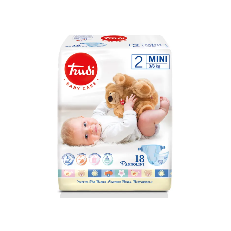 S. I. L. C. Trudi Baby Care Pannolino Bambini Mini 3/6 Kg 18 Pezzi