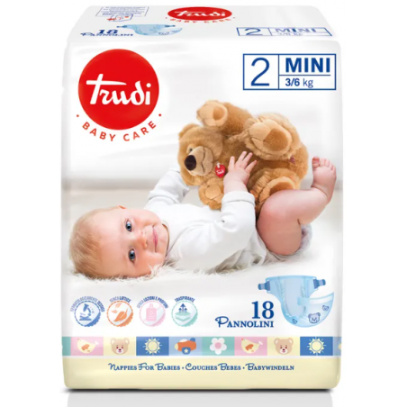 S. I. L. C. Trudi Baby Care Pannolino Bambini Mini 3/6 Kg 18 Pezzi