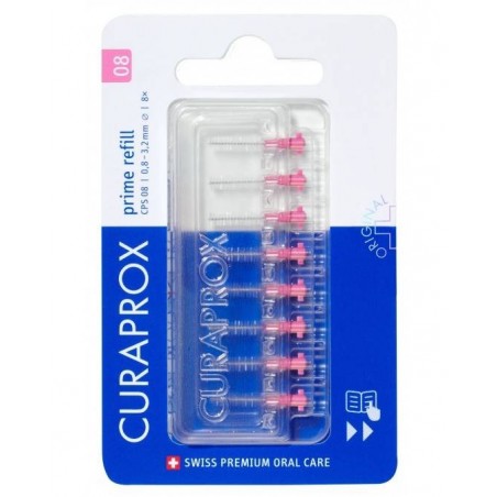 Curaden Ag Curaprox Capsule 08 Scovolino Prime Refill Pink 8 Pezzi