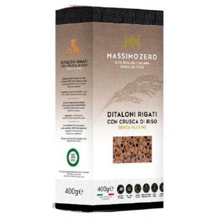 Massimo Zero Pasta Crusca Riso Ditaloni 400 G