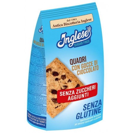 Gaia Inglese Biscotti Quadri Con Gocce Di Cioccolato Senza Zuccheri Aggiunti 300 G