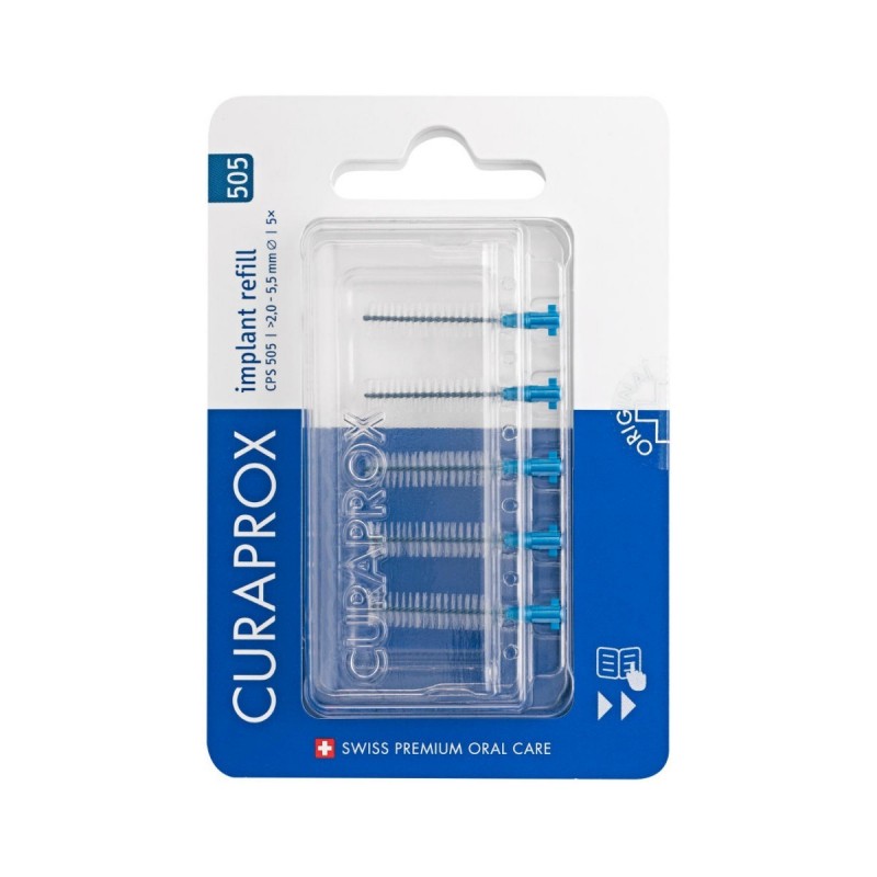 Curaden Ag Curaprox Capsule 505 Implant Refill 5 Scovolini Blue