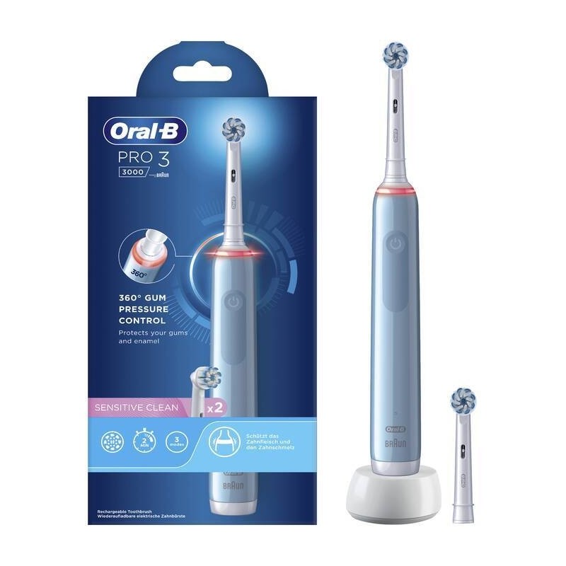 Procter & Gamble Oral-b Pro 3 Blu Sensitive Spazzolino Elettrico + 2 Refill