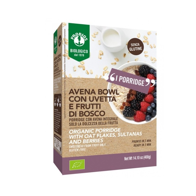 Probios Societa' Benefit Probios Bio Avena Bowl Frutti Di Bosco Porridge Con Avena Integrale 400 G