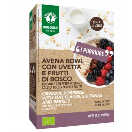 Probios Societa' Benefit Probios Bio Avena Bowl Frutti Di Bosco Porridge Con Avena Integrale 400 G