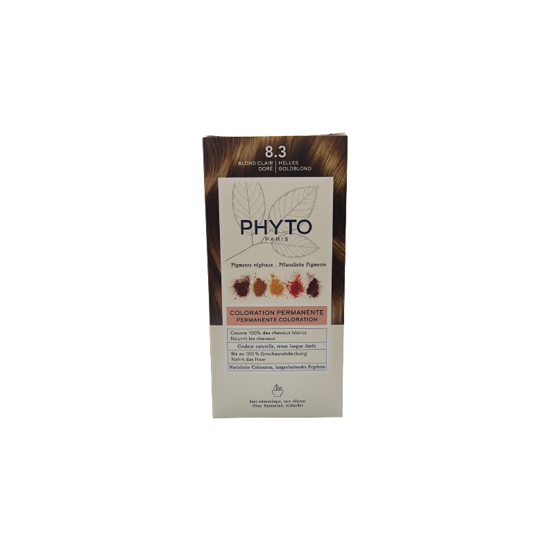 Phyto Color Kit 8,3 Biondo Chiaro Dorato 1 Latte 50 Ml + 1 Crema 50 Ml + 1 Maschera 12 Ml