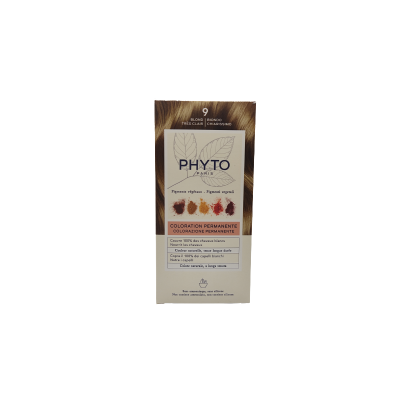 Phyto Color Kit 9 Biondo Chiarissimo 1 Latte 50 Ml + 1 Crema 50 Ml + 1 Maschera 12 Ml