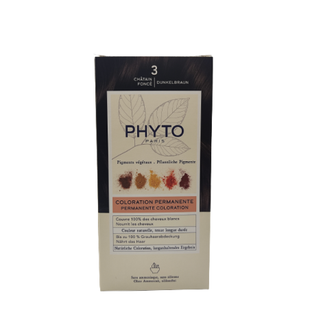 Phyto Color Kit 3 Castano Scuro 1 Latte 50 Ml + 1 Crema 50 Ml + 1 Maschera 12 Ml