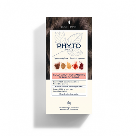 Phyto Color Kit 4 Castano 1 Latte 50 Ml + 1 Crema 50 Ml + 1 Maschera 12 Ml