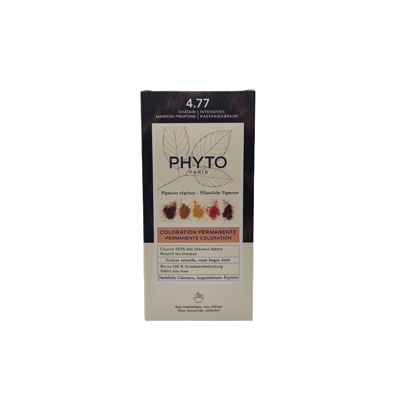 Phyto Color Kit 4,77 Castano Marrone Intenso 1 Latte 50 Ml + 1 Crema 50 Ml + 1 Maschera 12 Ml