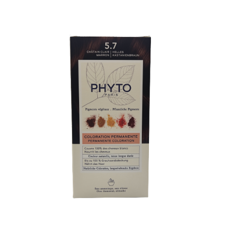 Phyto Color Kit 5,7 Castano Chiaro Tabacco 1 Latte 50 Ml + 1 Crema 50 Ml + 1 Maschera 12 Ml