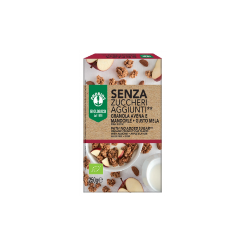 Probios Societa' Benefit Probios Granola Senza Zuccheri Aggiunti Avena E Nocciola Senza Glutine 250 G