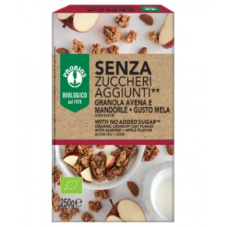 Probios Societa' Benefit Probios Granola Senza Zuccheri Aggiunti Avena E Nocciola Senza Glutine 250 G