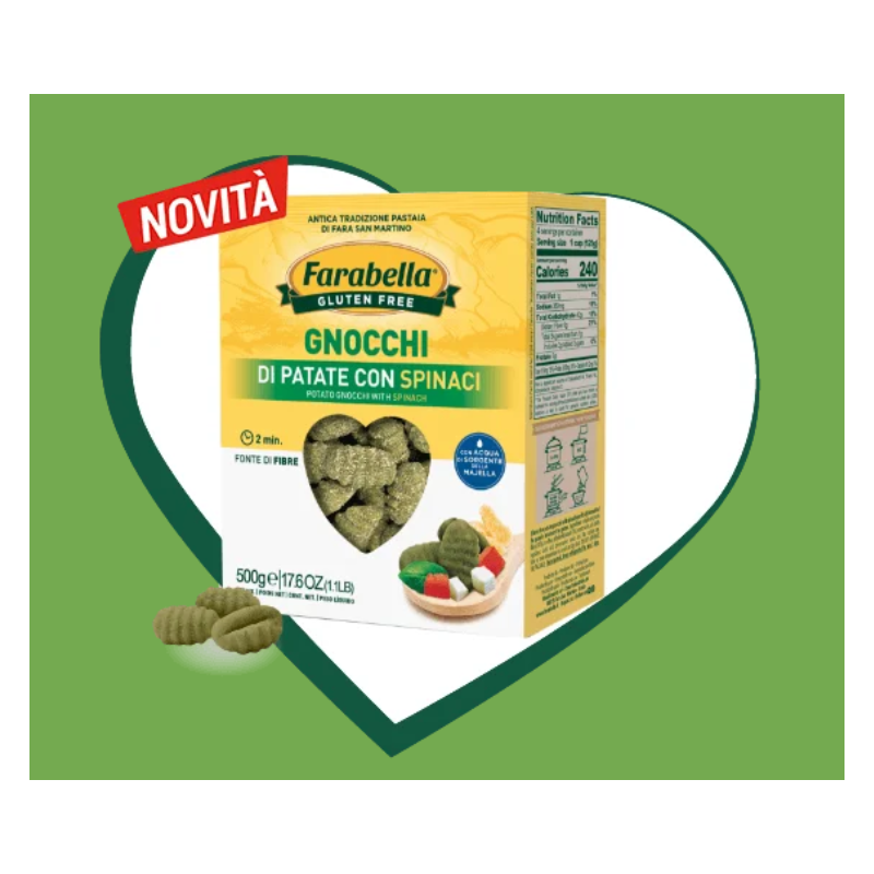 Bioalimenta Farabella Gnocchi Di Patate Con Spinaci 500 G