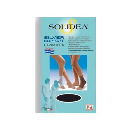 Solidea By Calzificio Pinelli Silver Support Ankle Cavigliera Nero S